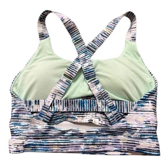Lululemon blue pure practice bra blurry belle multi size 6 - Picture 2 of 5